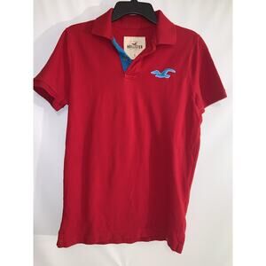 Vintage Hollister Shirt Mens Large Polo Red Y2K 2000s Preppy Collar Big Logo